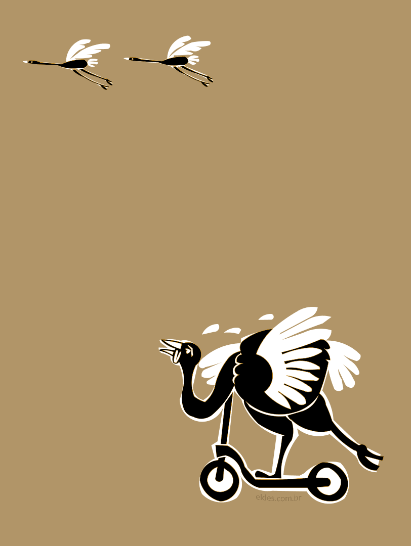Ilustração da estrofe do avestruz