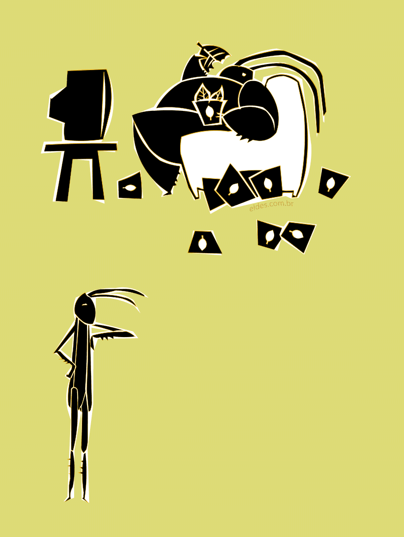 Ilustração da estrofe do grilo