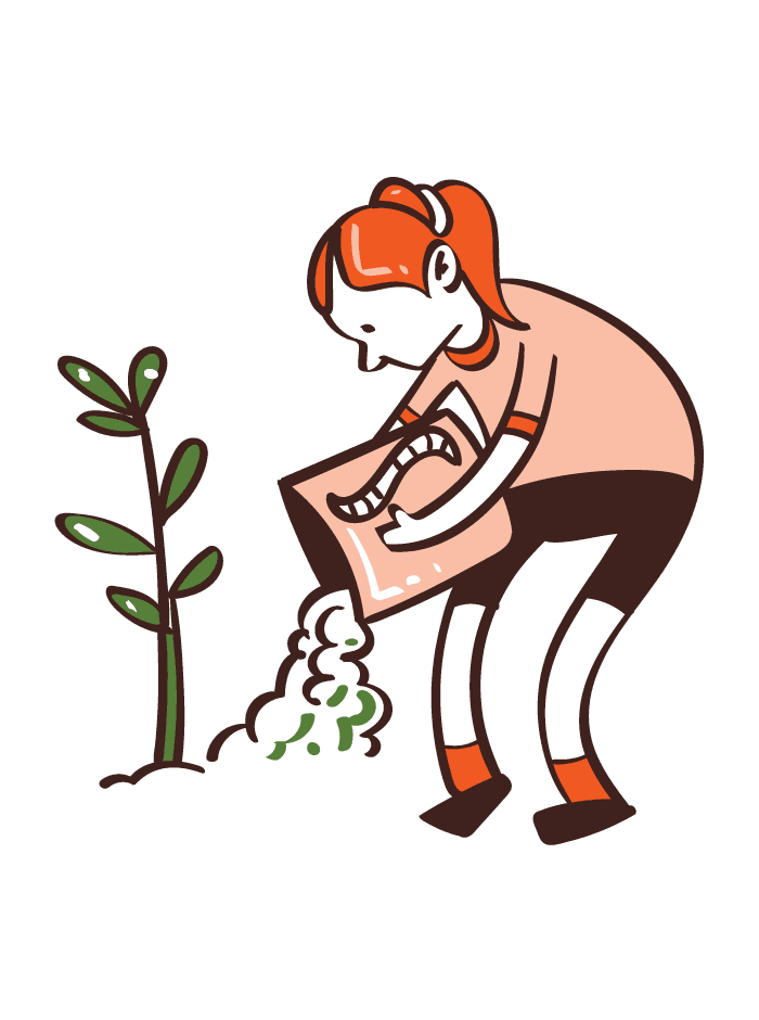 Ilustração do volume 4 — Homem fertilizando o solo