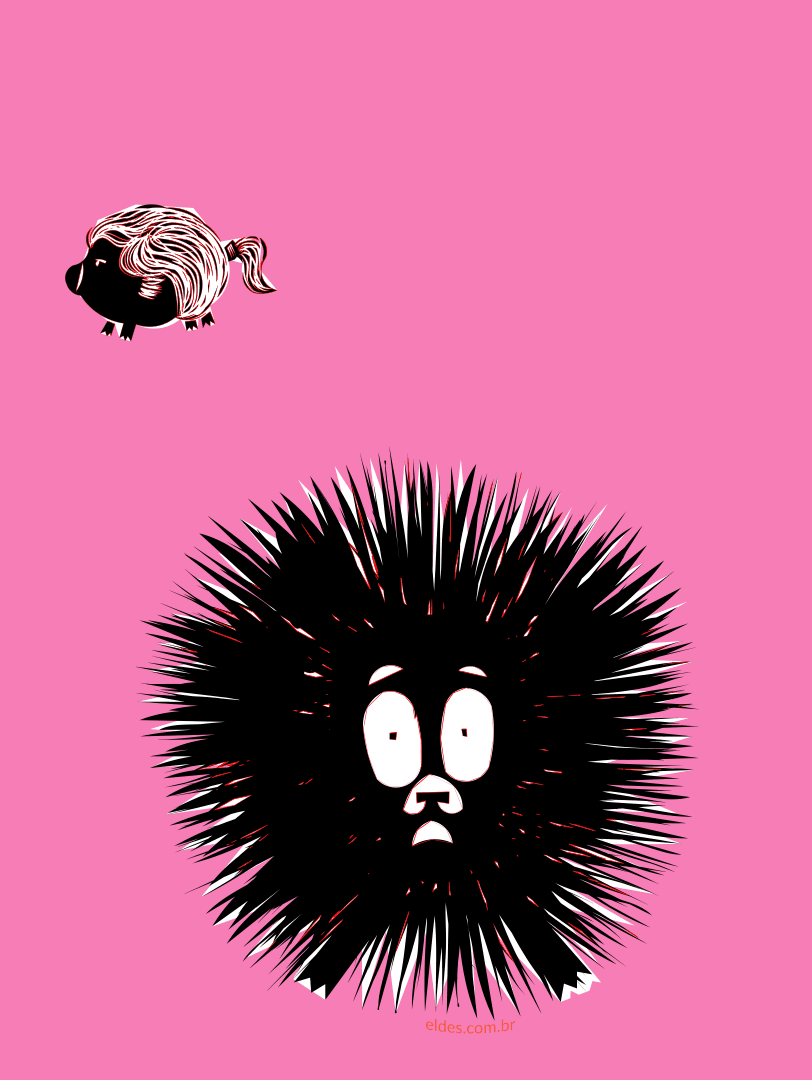 Ilustração da estrofe do porco-espinho